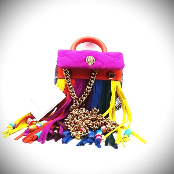 KURT GEIGER LONDON Handle Micro Kensington Suede Fringe Crossbody Bag - Picture 2 of 8